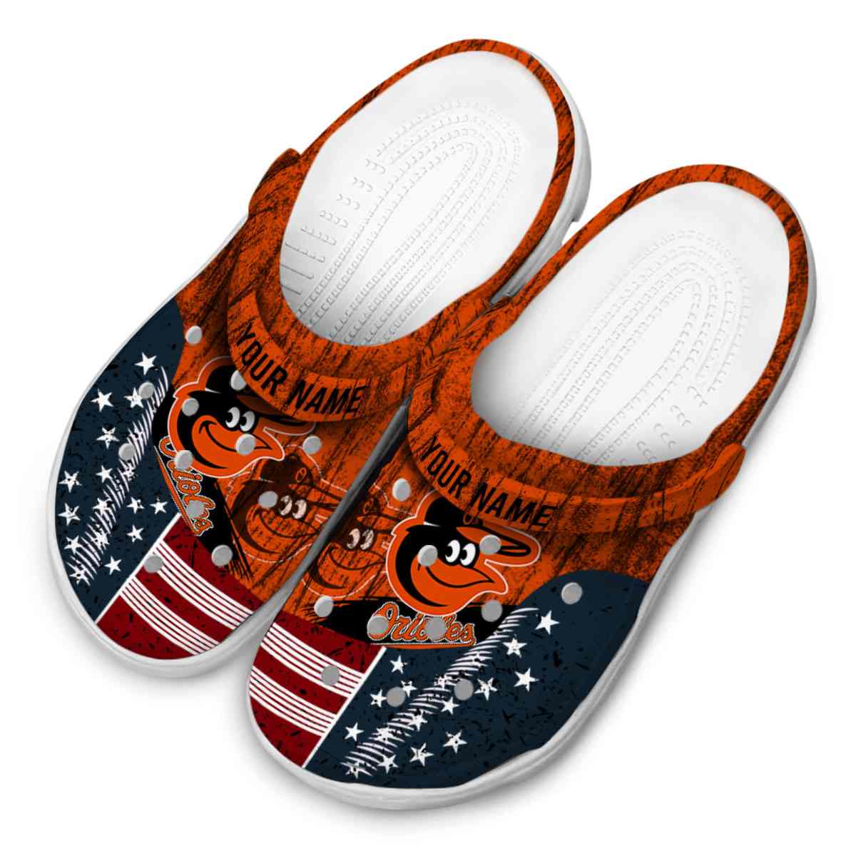 Merchidea Baltimore Orioles MLB Sport Crocs Crocband Clogs Shoes Comfortable For Men Women and Kids