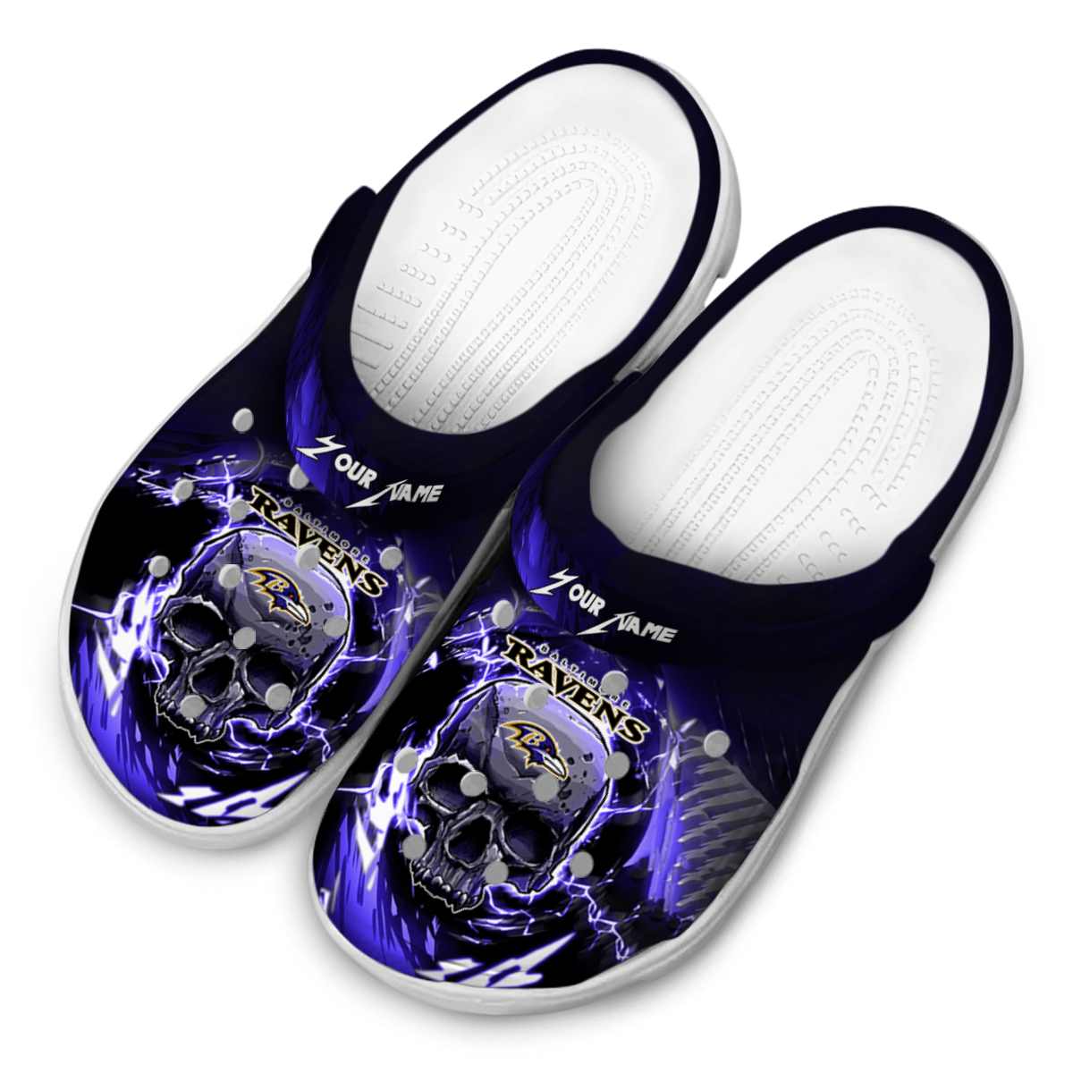 Merchidea Baltimore Ravens NFL Sport Crocs Crocband Clogs Shoes Comfortable For Men Women and Kids
