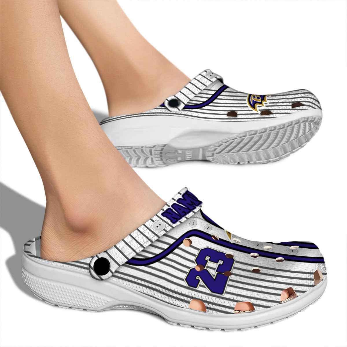 Merchidea Baltimore Ravens NFL Sport Crocs Crocband Clogs Shoes Comfortable For Men Women and Kids