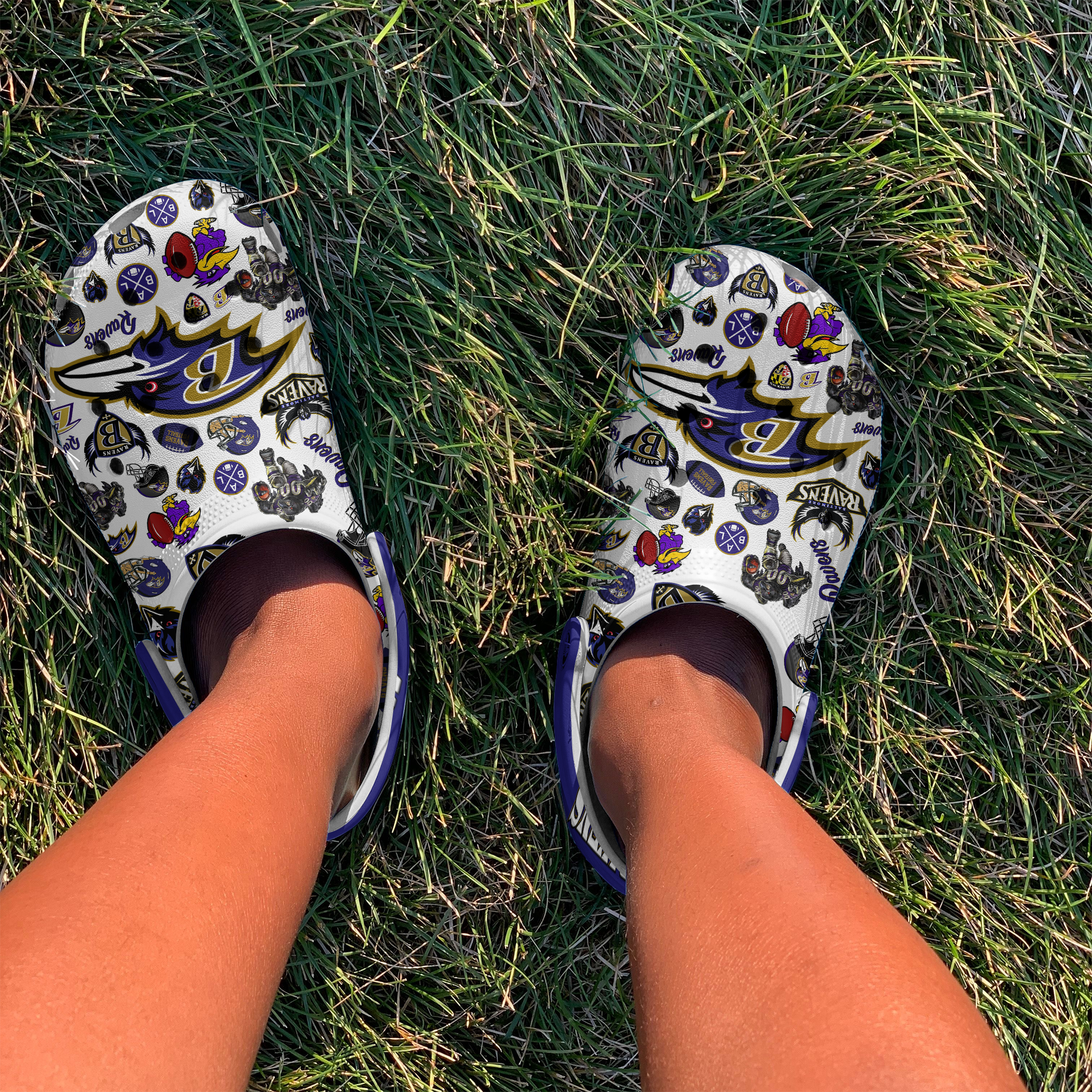 Merchidea Baltimore Ravens NFL Sport Crocs Crocband Clogs Shoes Comfortable For Men Women and Kids