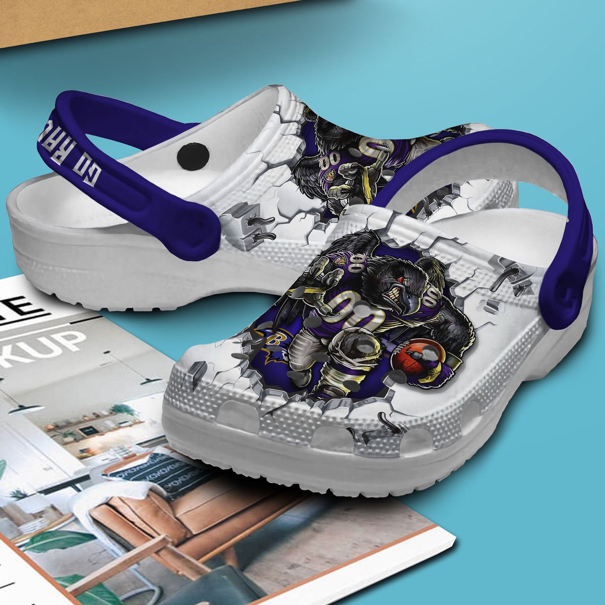 Merchidea Baltimore Ravens NFL Sport Crocs Crocband Clogs Shoes Comfortable For Men Women and Kids