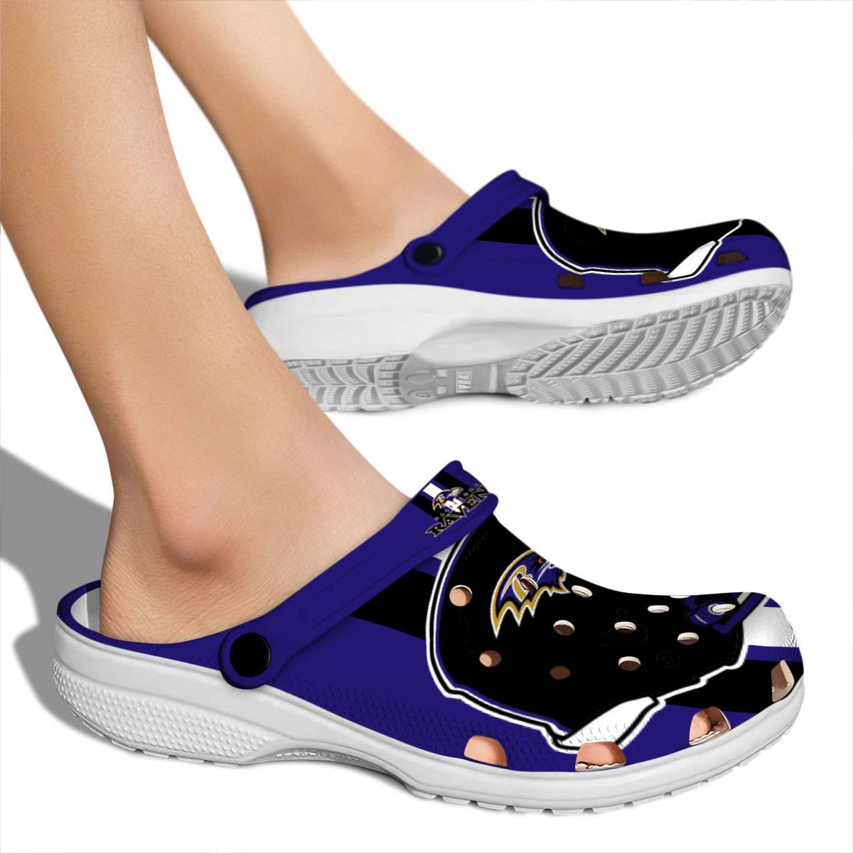 Merchidea Baltimore Ravens NFL Sport Crocs Crocband Clogs Shoes Comfortable For Men Women and Kids