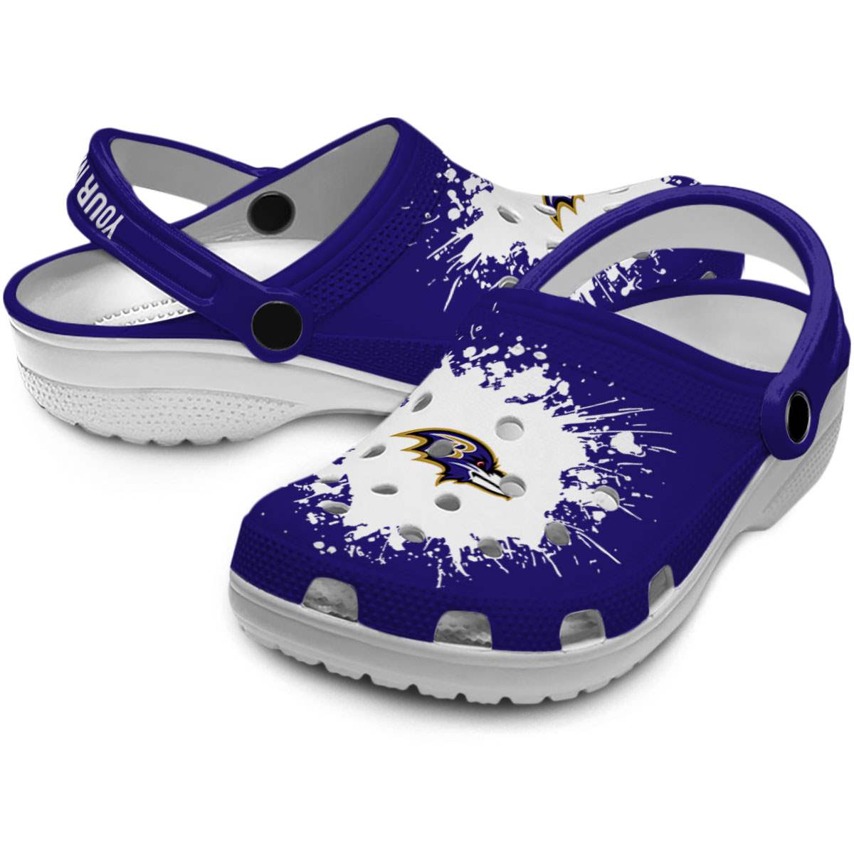 Merchidea Baltimore Ravens NFL Sport Crocs Crocband Clogs Shoes Comfortable For Men Women and Kids