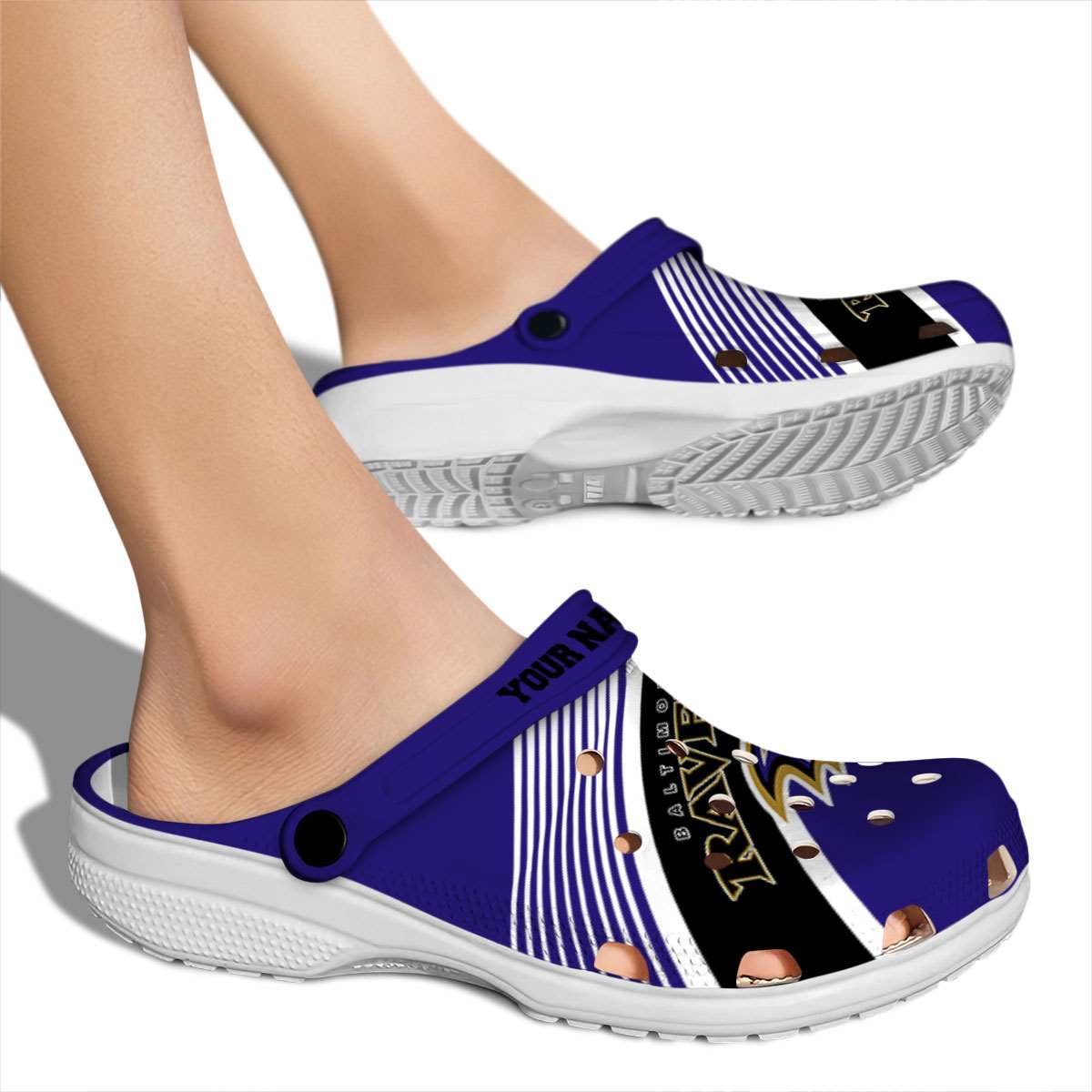 Merchidea Baltimore Ravens NFL Sport Crocs Crocband Clogs Shoes Comfortable For Men Women and Kids