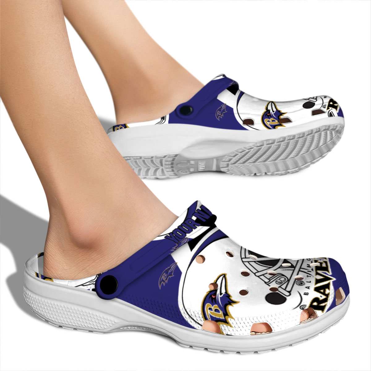 Merchidea Baltimore Ravens NFL Sport Crocs Crocband Clogs Shoes Comfortable For Men Women and Kids