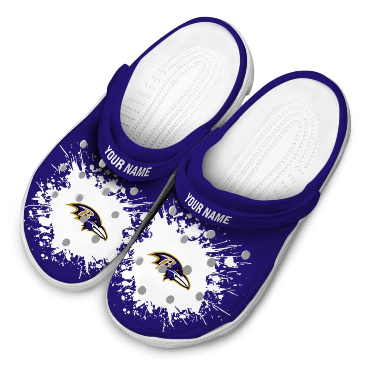Merchidea Baltimore Ravens NFL Sport Crocs Crocband Clogs Shoes Comfortable For Men Women and Kids