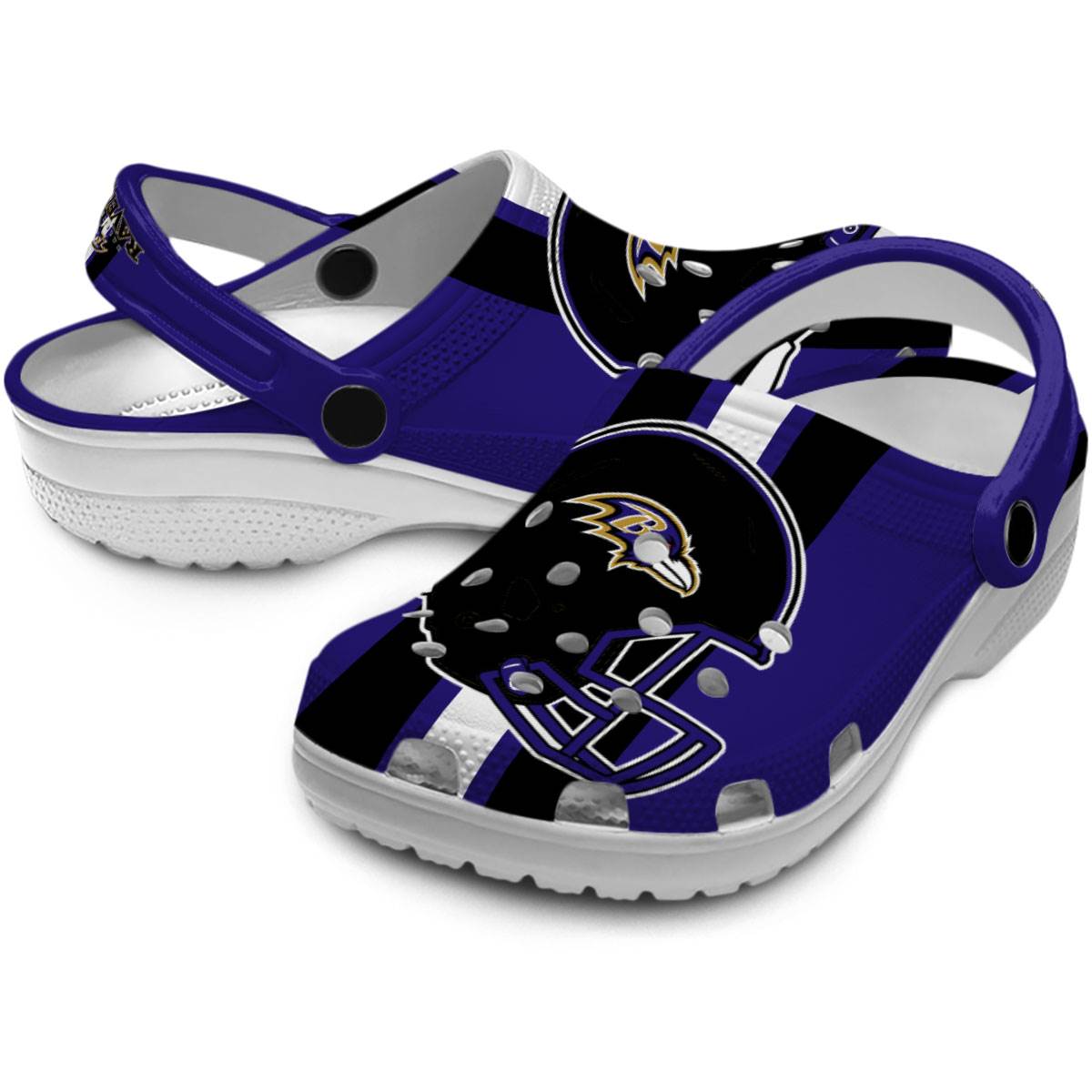 Merchidea Baltimore Ravens NFL Sport Crocs Crocband Clogs Shoes Comfortable For Men Women and Kids