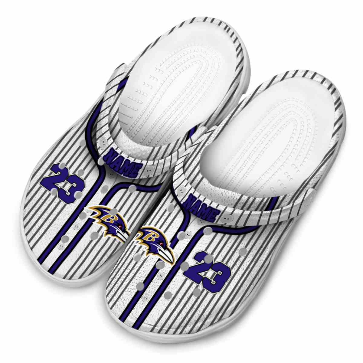 Merchidea Baltimore Ravens NFL Sport Crocs Crocband Clogs Shoes Comfortable For Men Women and Kids