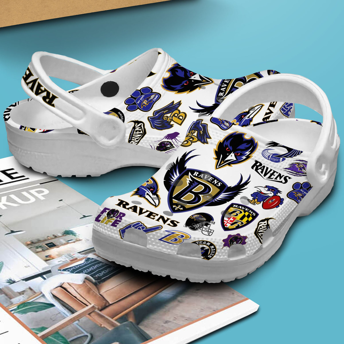 Merchidea Baltimore Ravens NFL Sport Crocs Crocband Clogs Shoes Comfortable For Men Women and Kids