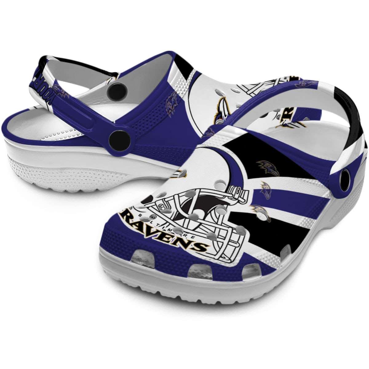 Merchidea Baltimore Ravens NFL Sport Crocs Crocband Clogs Shoes Comfortable For Men Women and Kids