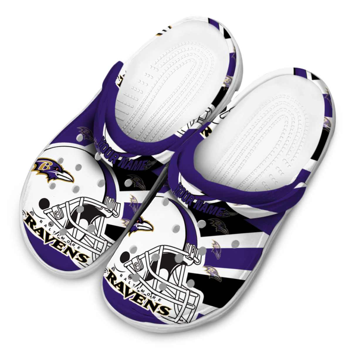 Merchidea Baltimore Ravens NFL Sport Crocs Crocband Clogs Shoes Comfortable For Men Women and Kids