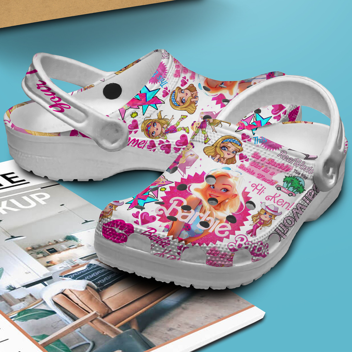 Merchidea Barbie Cartoon Crocs Crocband Clogs Shoes Custom Name For Men Women and Kids