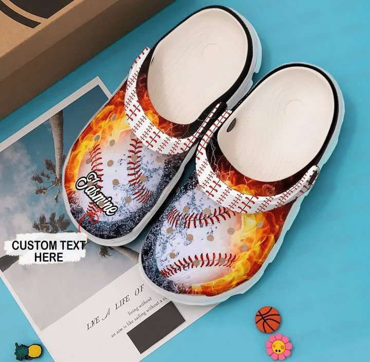 Merchidea Baseball Fire Rubber clog Shoes Comfy Footwear
