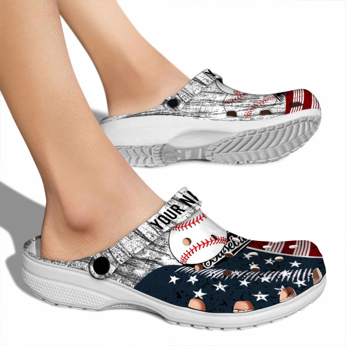 Merchidea Baseball Sport Crocs Crocband Clogs Shoes Comfortable For Men Women and Kids