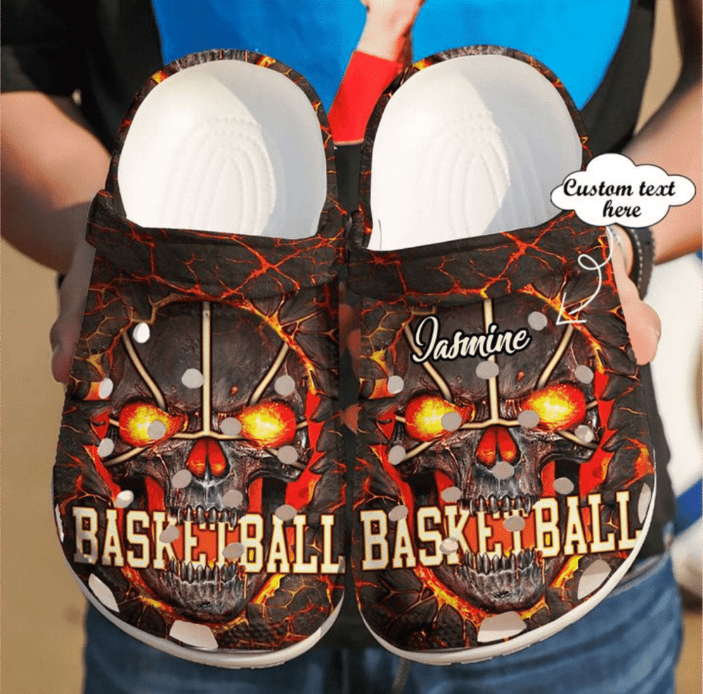 Merchidea Basketball - Personalized Skull Clog Shoes For Men And Women