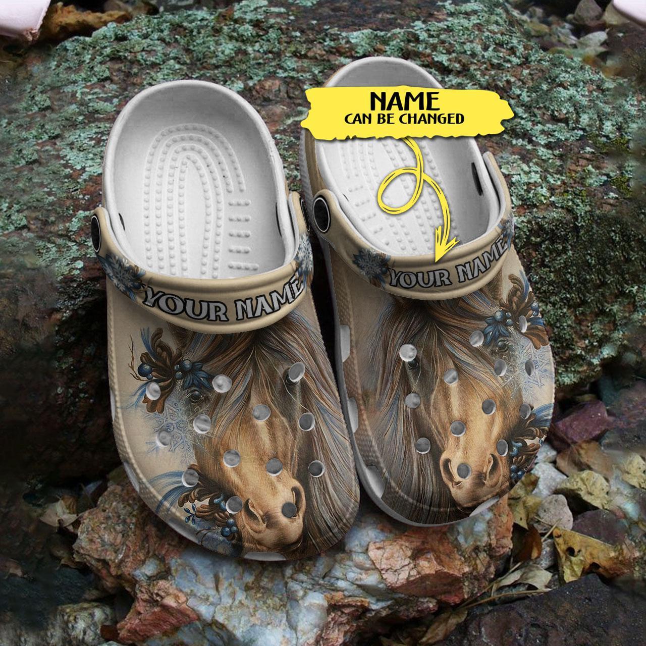 Merchidea Beautiful Horse Crocs Crocband Clogs Shoes Comfortable For Men Women and Kids