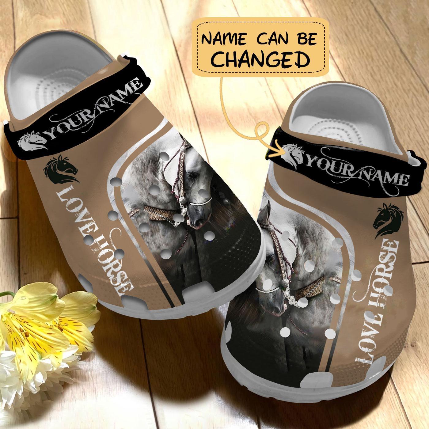 Merchidea Beautiful Horse Crocs Crocband Clogs Shoes Comfortable For Men Women and Kids