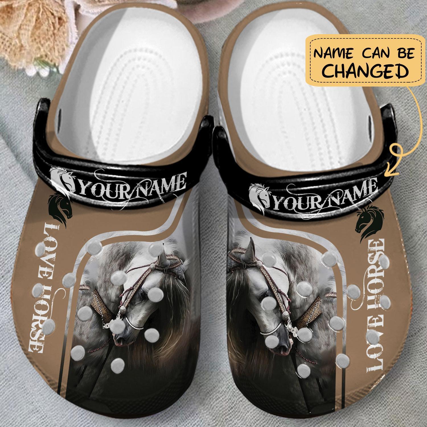 Merchidea Beautiful Horse Crocs Crocband Clogs Shoes Comfortable For Men Women and Kids