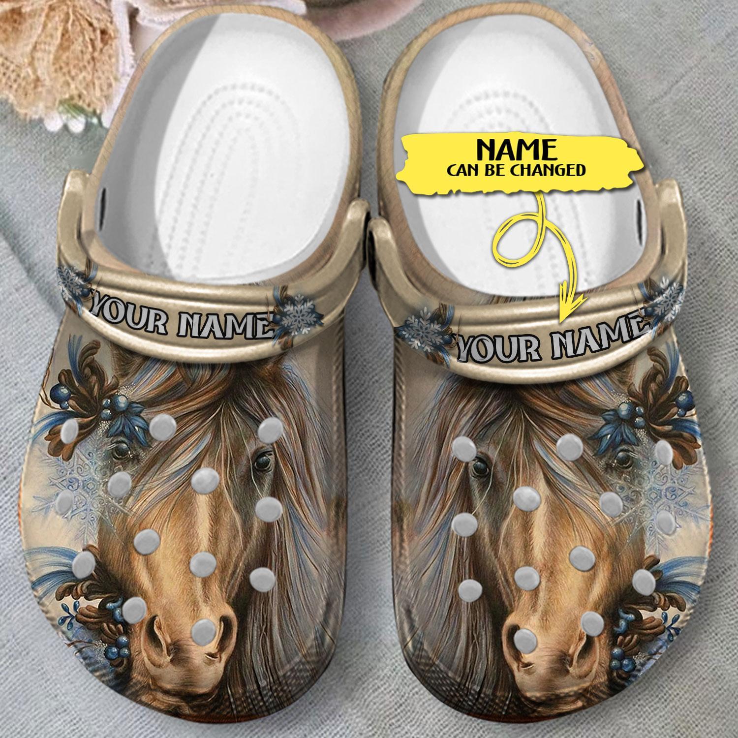 Merchidea Beautiful Horse Crocs Crocband Clogs Shoes Comfortable For Men Women and Kids