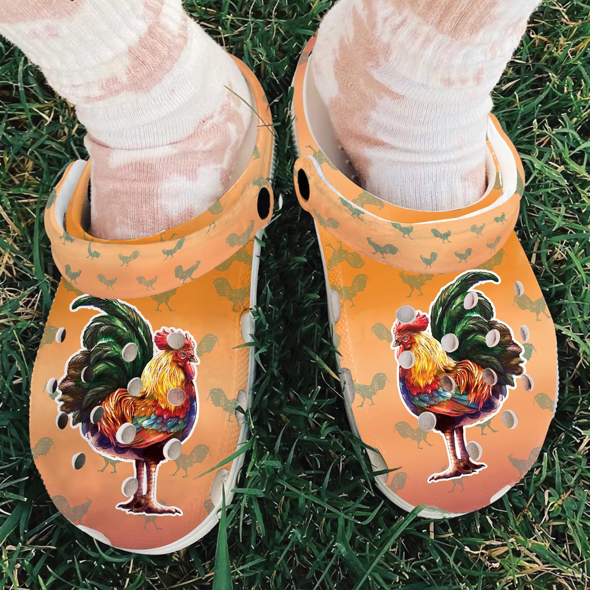 Merchidea Beautiful Rooster Crocs Crocband Clogs Shoes Comfortable For Men Women and Kids