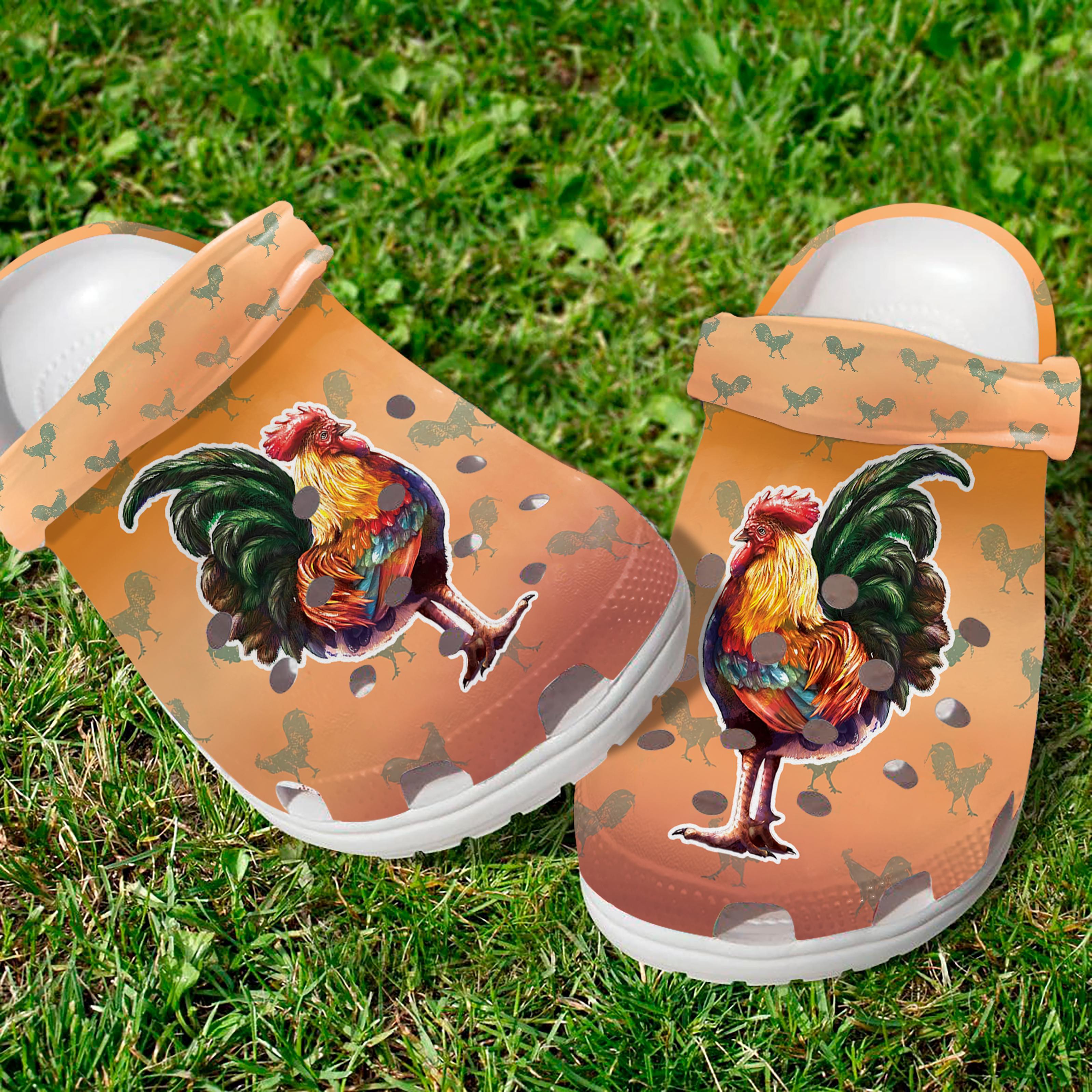 Merchidea Beautiful Rooster Crocs Crocband Clogs Shoes Comfortable For Men Women and Kids