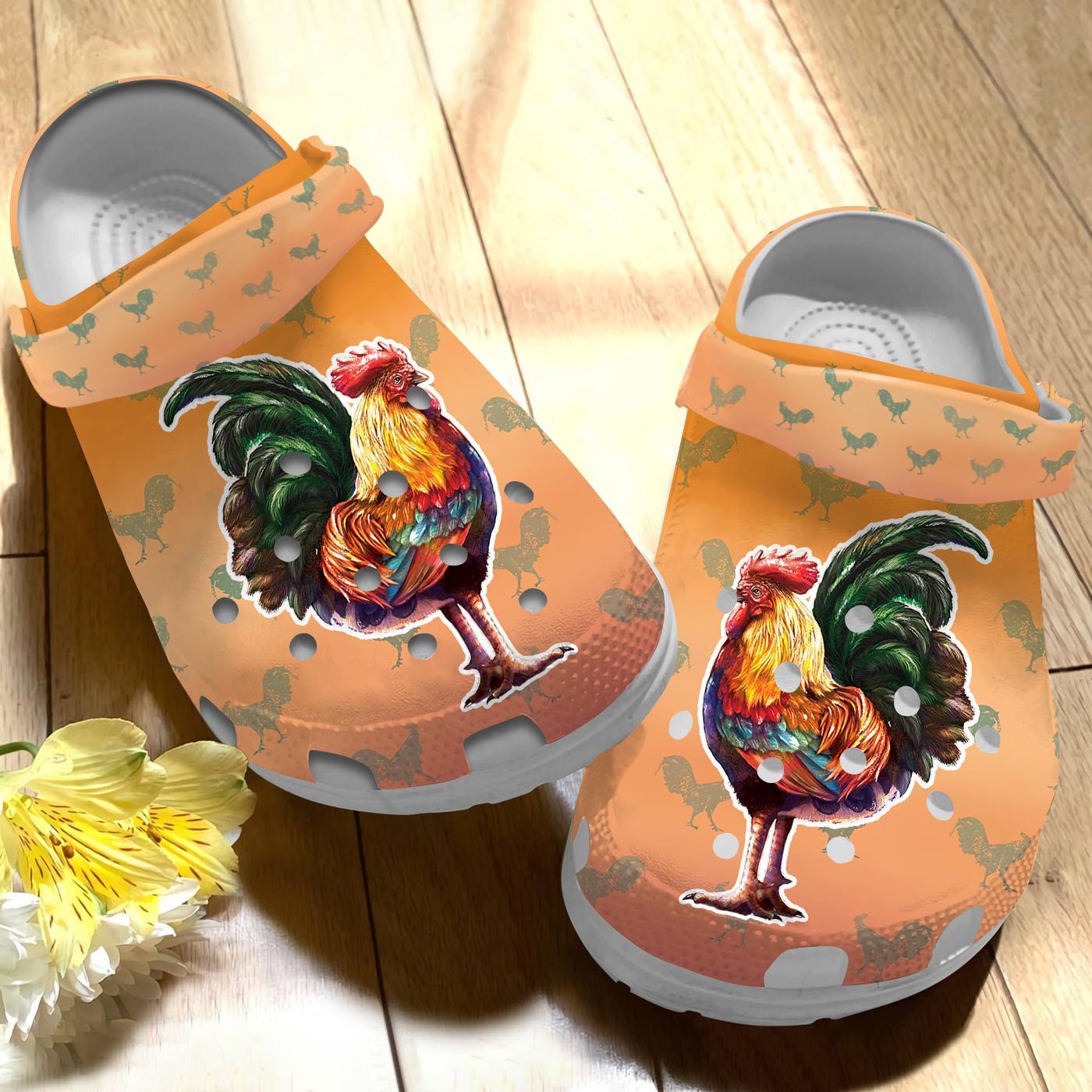 Merchidea Beautiful Rooster Crocs Crocband Clogs Shoes Comfortable For Men Women and Kids