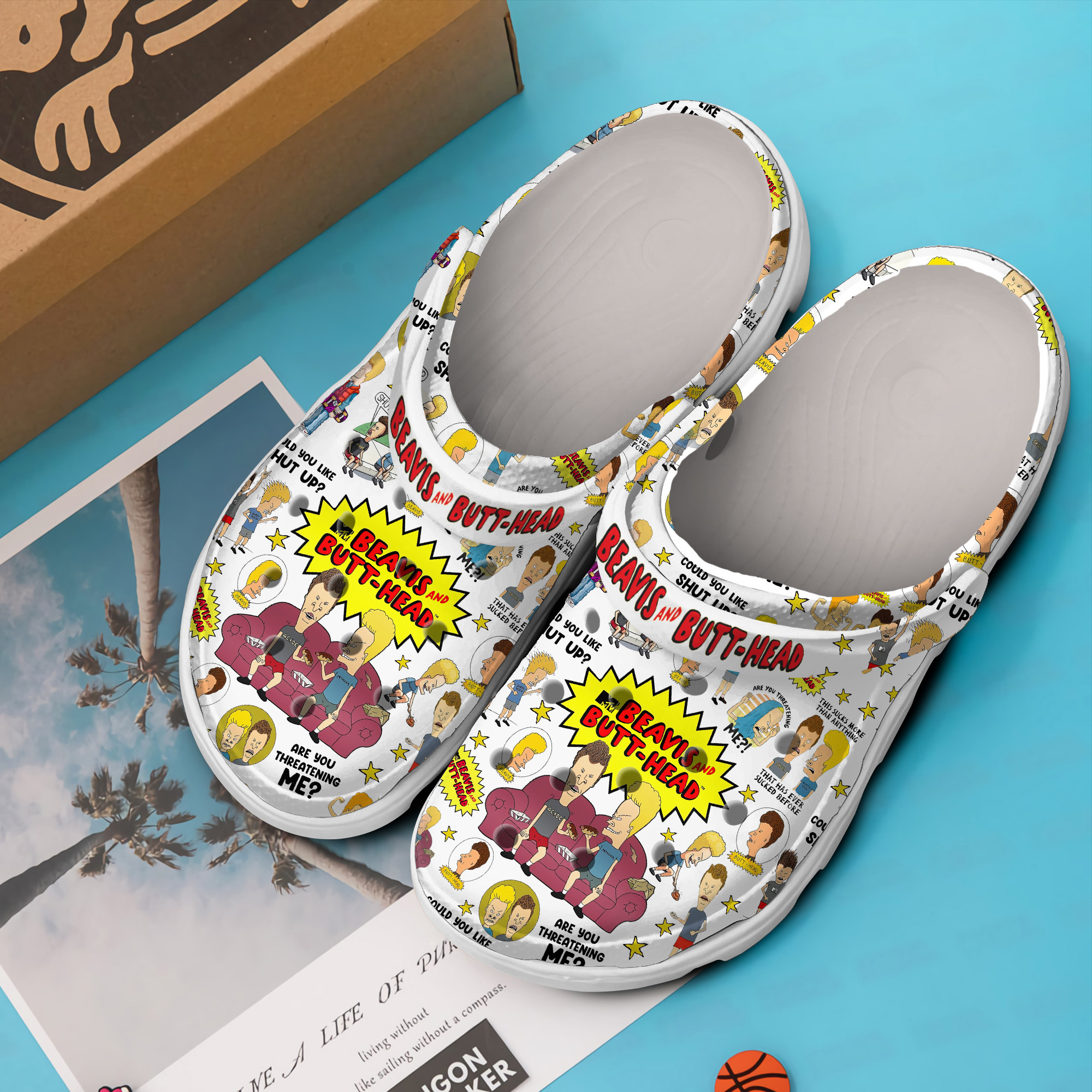 Merchidea Beavis And Butt Head TV Series Crocs Crocband Clogs Shoes Comfortable For Men Women and Kids