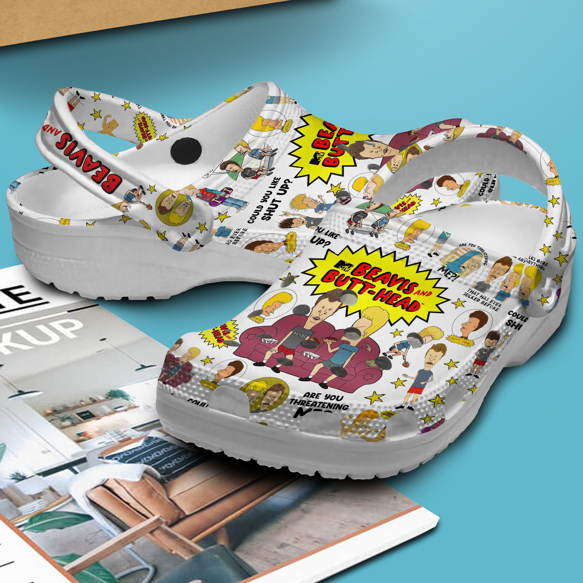 Merchidea Beavis And Butt Head TV Series Crocs Crocband Clogs Shoes Comfortable For Men Women and Kids