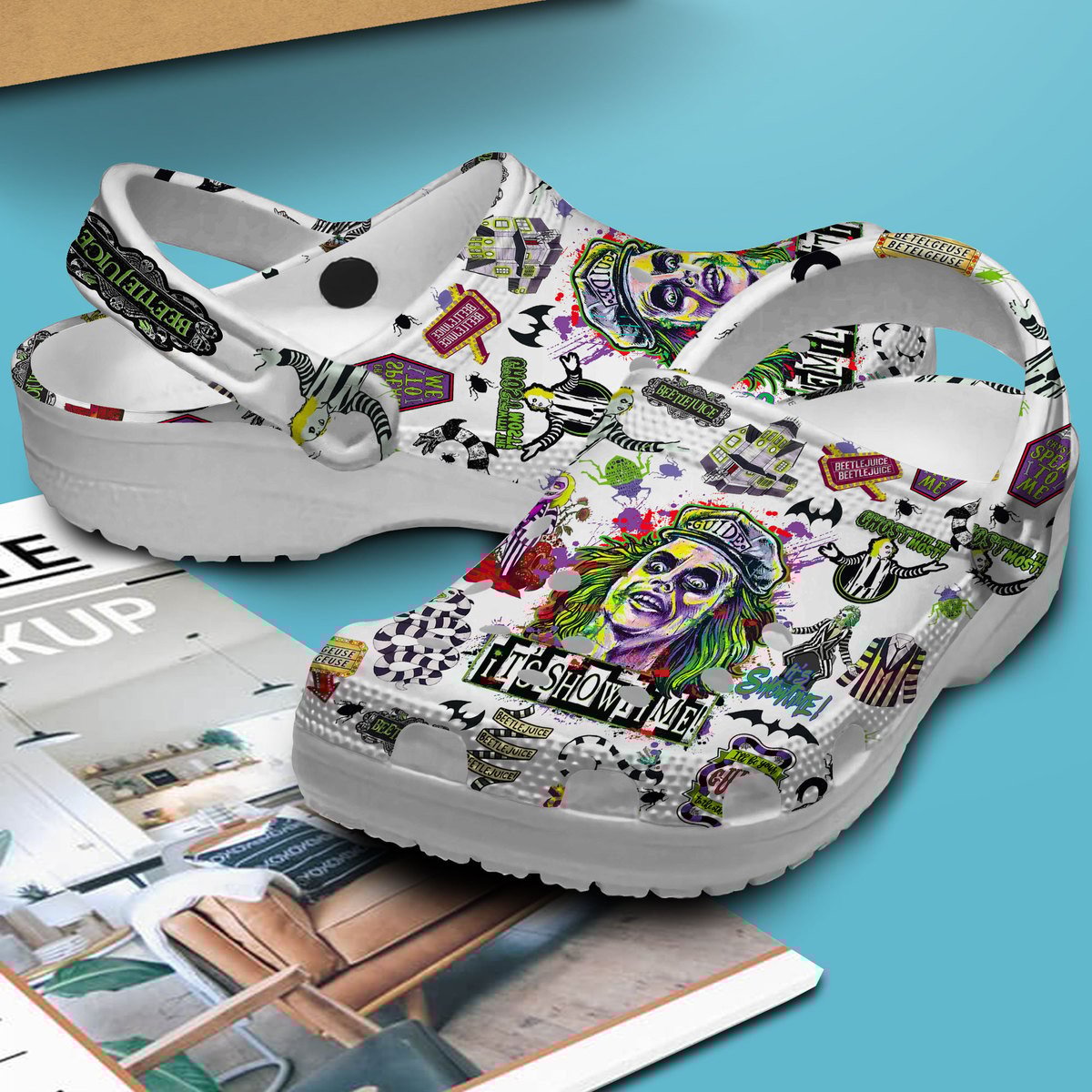 Merchidea Beetlejuice Movie Crocs Crocband Clogs Shoes Comfortable For Men Women and Kids