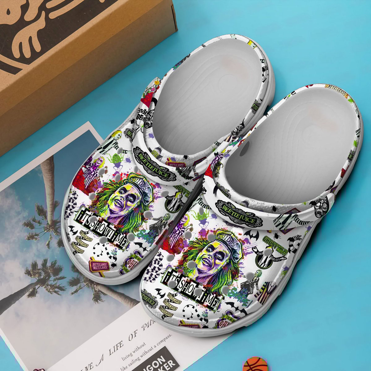 Merchidea Beetlejuice Movie Crocs Crocband Clogs Shoes Comfortable For Men Women and Kids