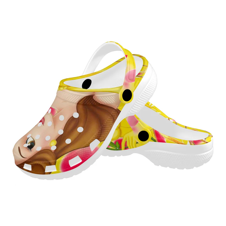 Merchidea Belle Beauty And The Beast Cartoon Crocs Crocband Clogs Shoes Comfortable For Men Women and Kids