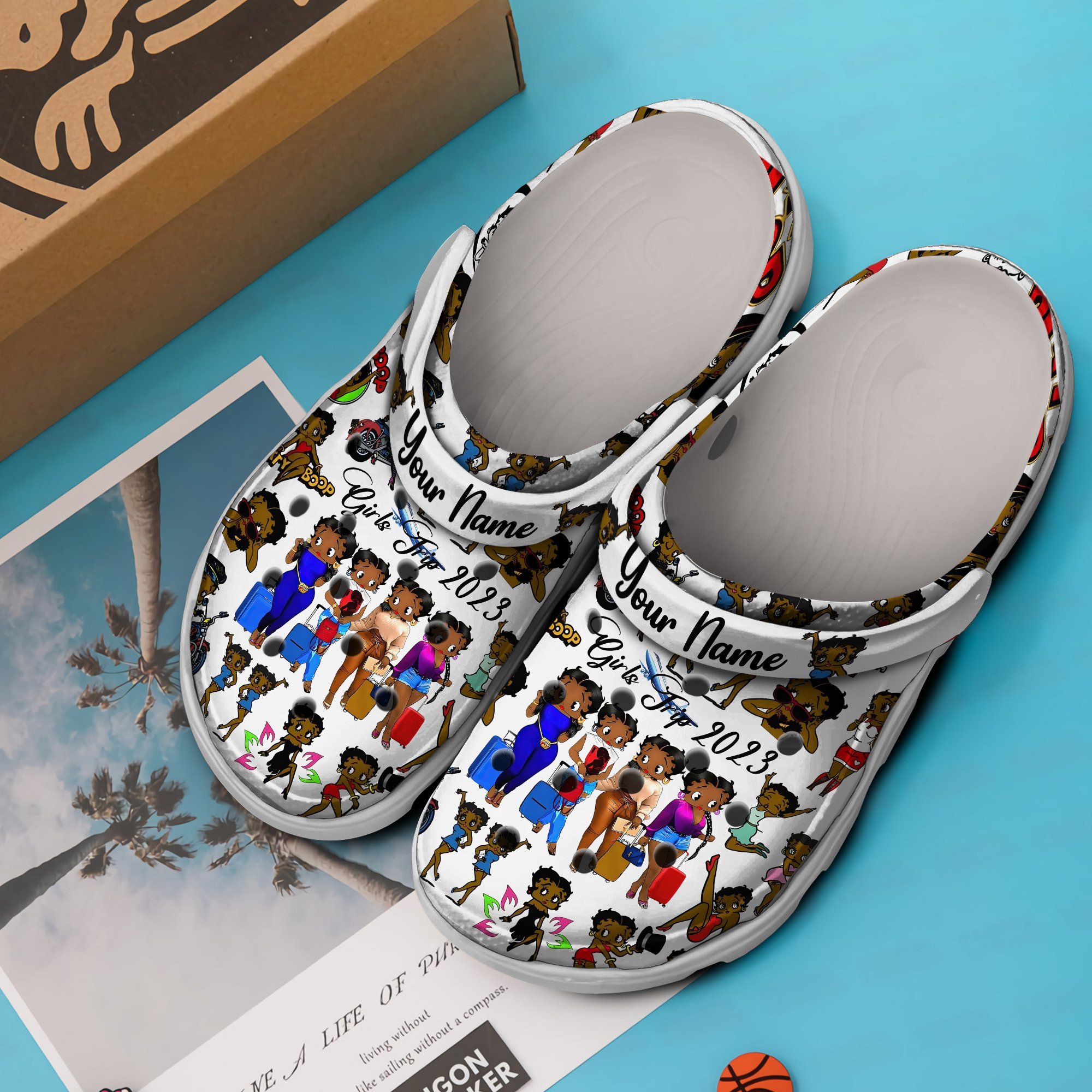 Merchidea Betty Boop Cartoon Crocs Crocband Clogs Shoes Comfortable For Men Women and Kids