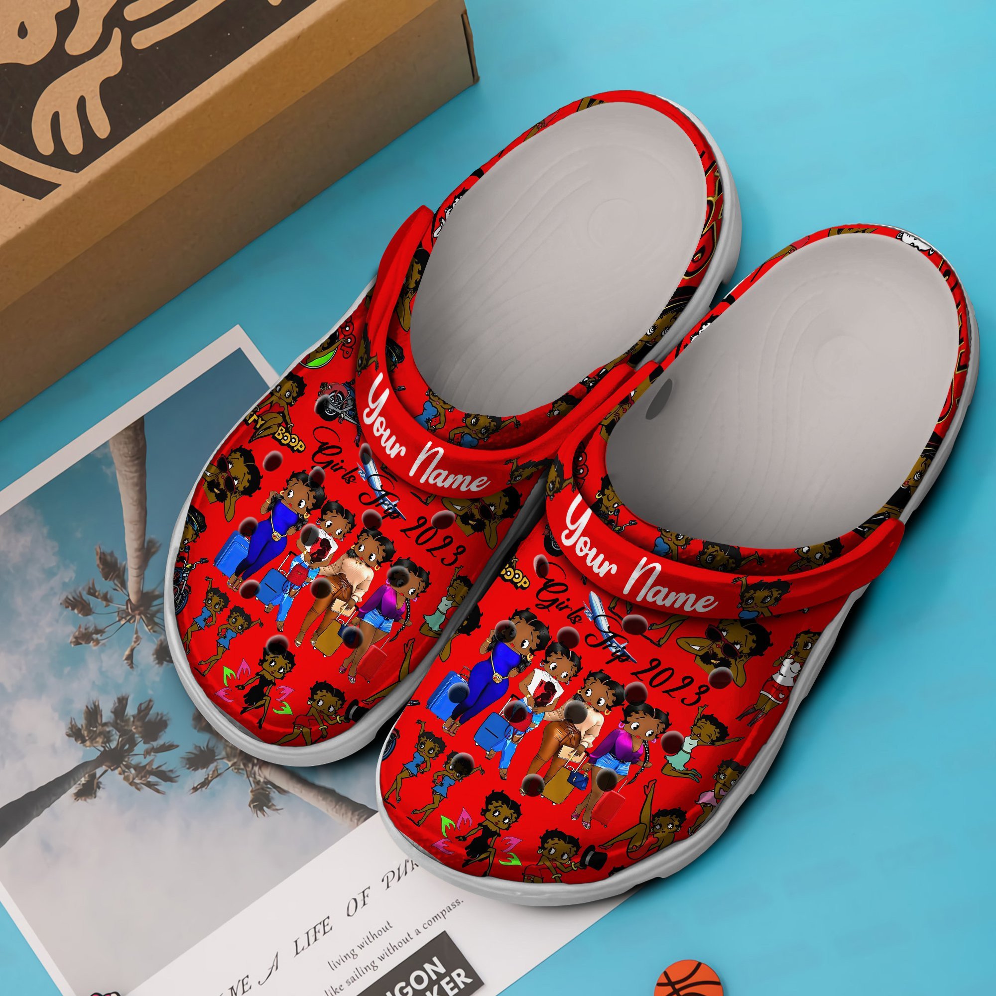 Merchidea Betty Boop Cartoon Crocs Crocband Clogs Shoes Comfortable For Men Women and Kids