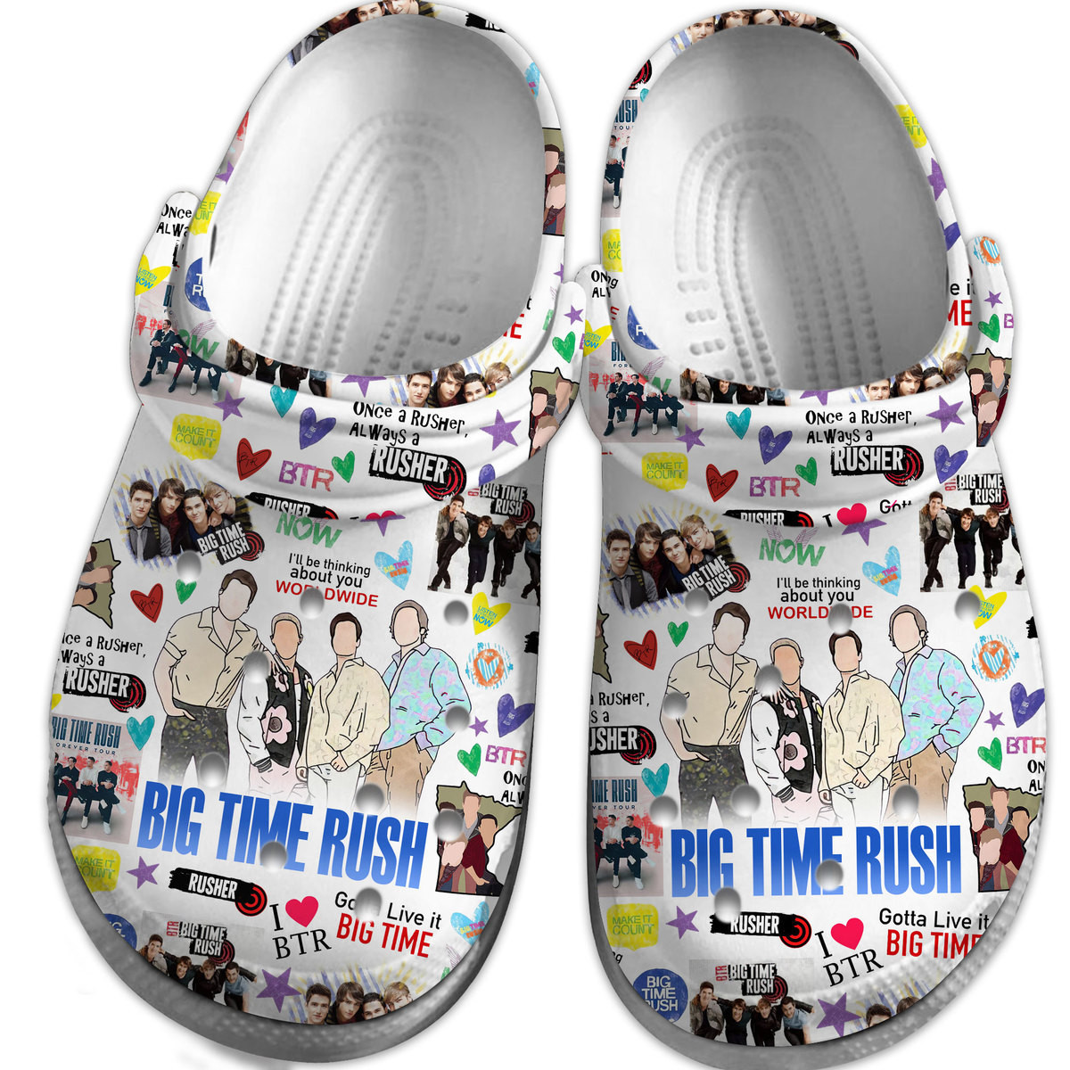 Merchidea Big Time Rush Music Crocs Crocband Clogs Shoes Comfortable For Men Women and Kids
