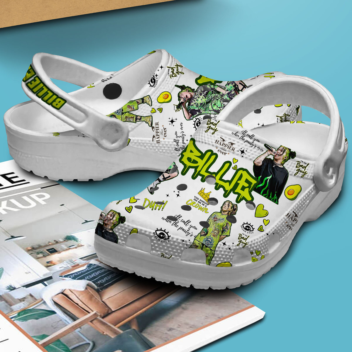 Merchidea Billie Eilish Music Crocs Crocband Clogs Shoes Comfortable For Men Women and Kids