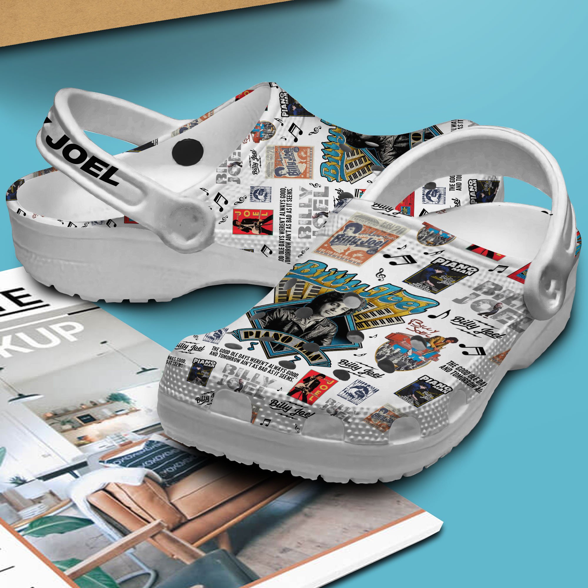 Merchidea Billy Joel Music Crocs Crocband Clogs Shoes Comfortable For Men Women and Kids