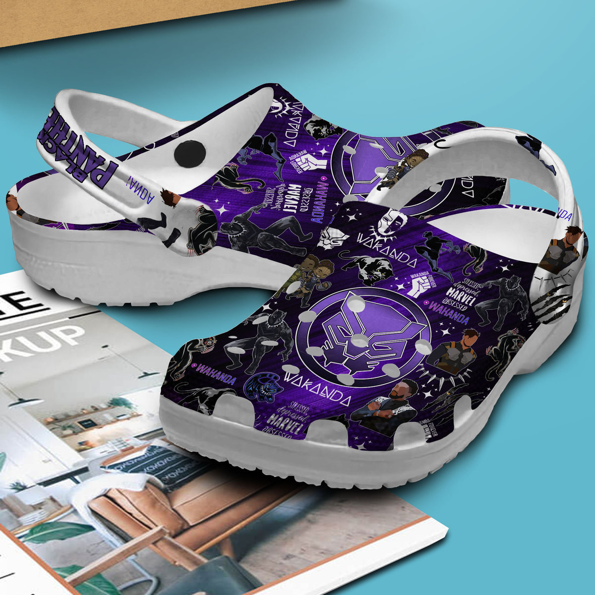 Merchidea Black Panther Movie Crocs Crocband Clogs Shoes Comfortable For Men Women and Kids