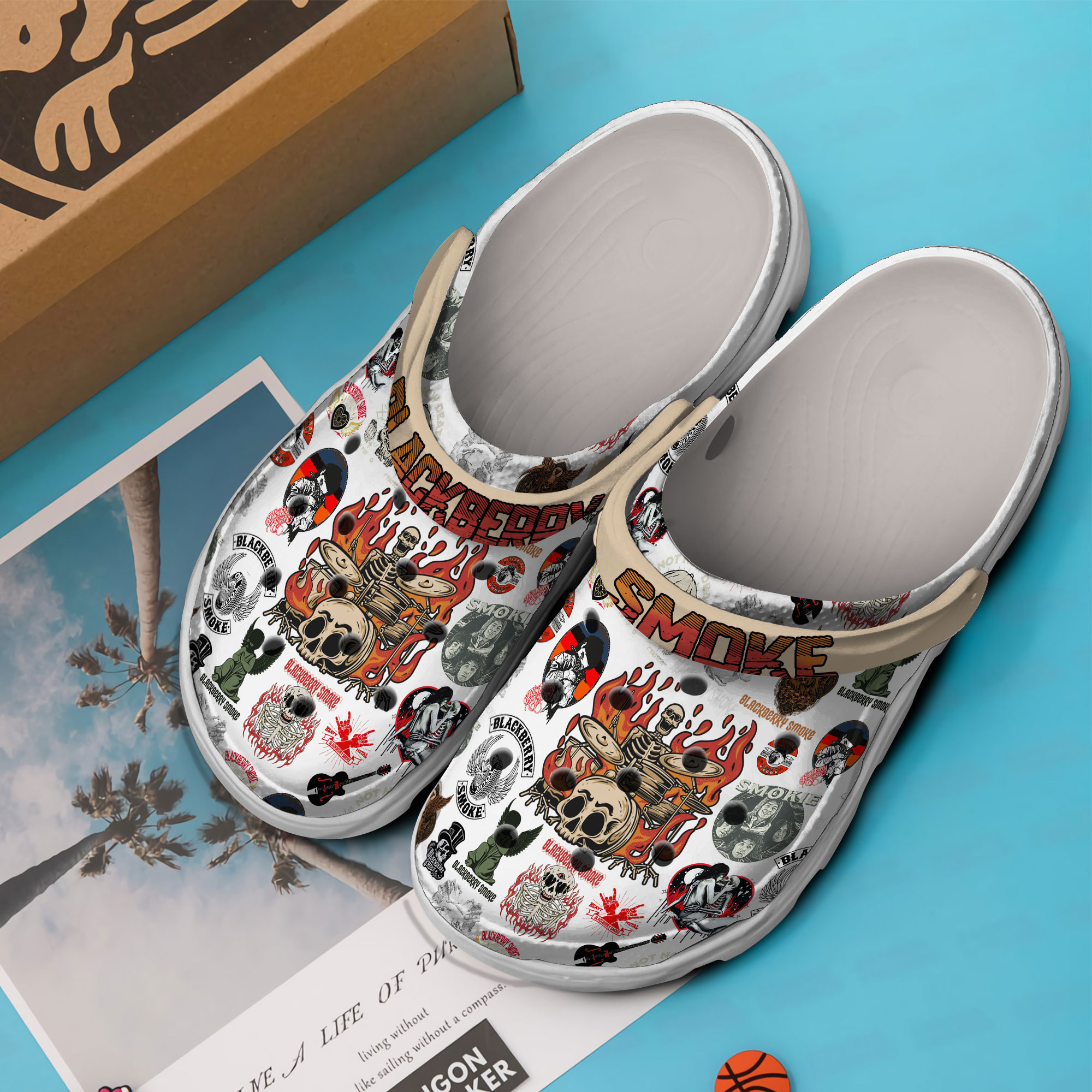 Merchidea Blackberry Smoke Music Crocs Crocband Clogs Shoes Comfortable For Men Women and Kids