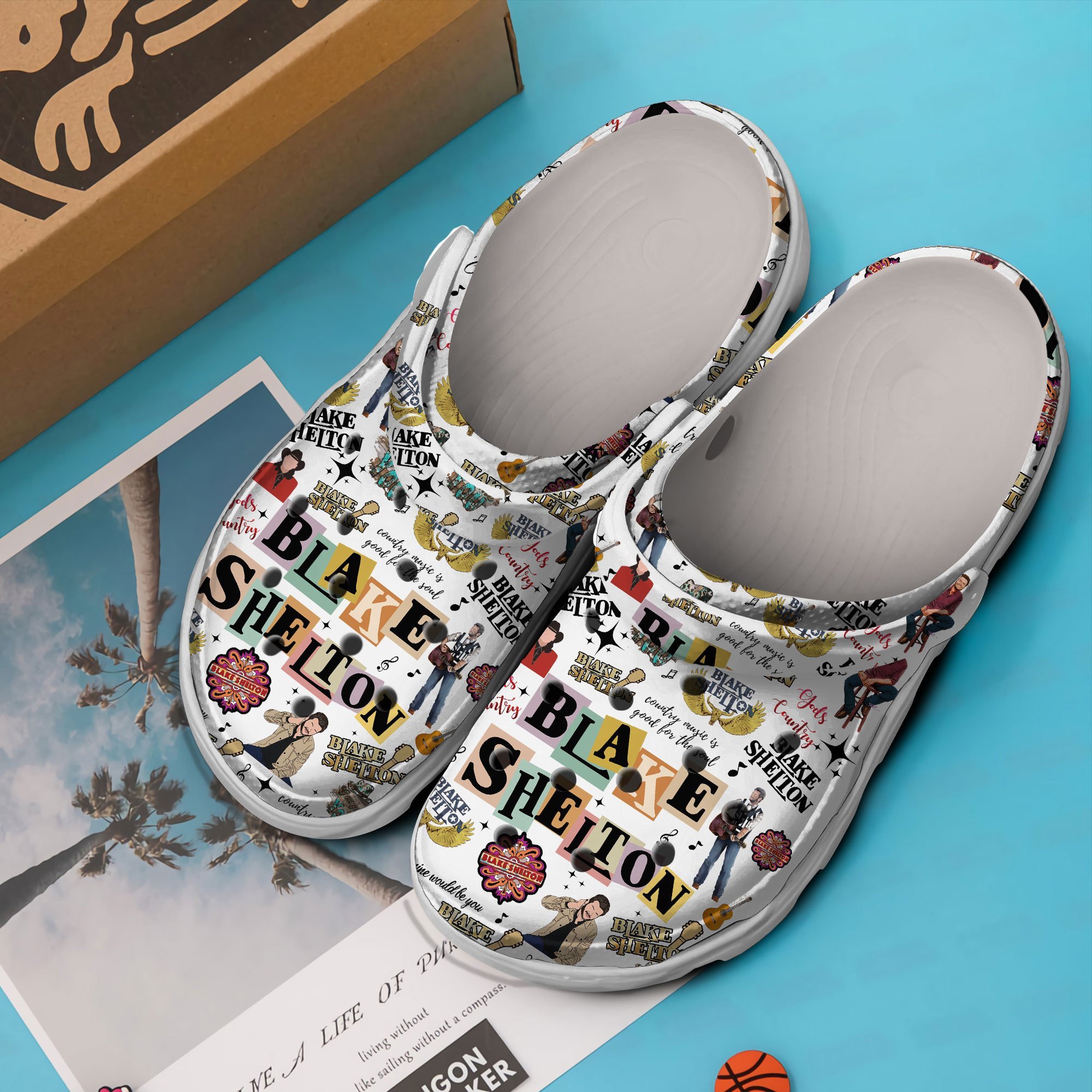 Merchidea Blake Shelton Music Crocs Crocband Clogs Shoes Comfortable For Men Women and Kids