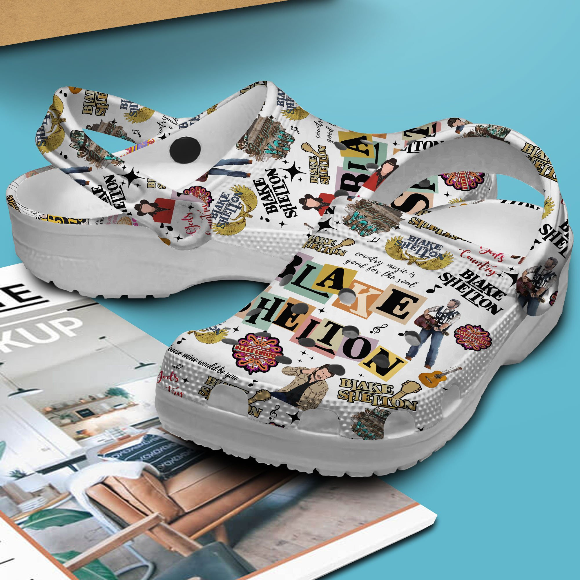 Merchidea Blake Shelton Music Crocs Crocband Clogs Shoes Comfortable For Men Women and Kids