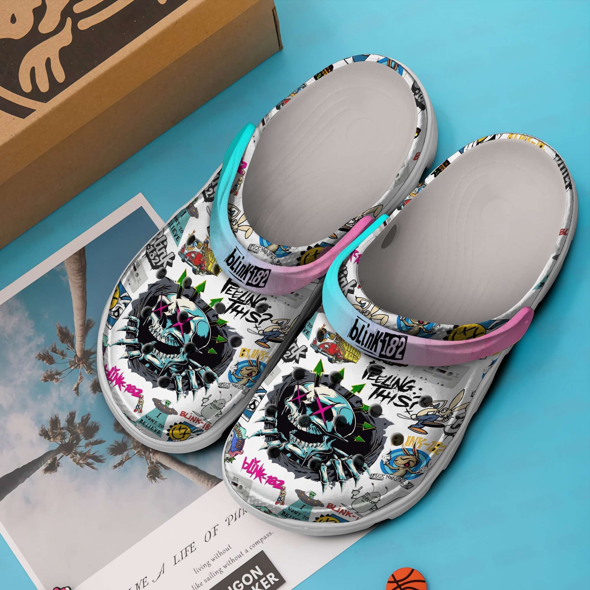 Merchidea Blink 182 Music Crocs Crocband Clogs Shoes Comfortable For Men Women and Kids