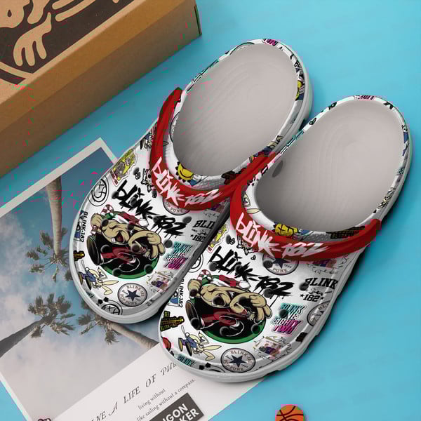 Merchidea Blink 182 Music Crocs Crocband Clogs Shoes Comfortable For Men Women and Kids
