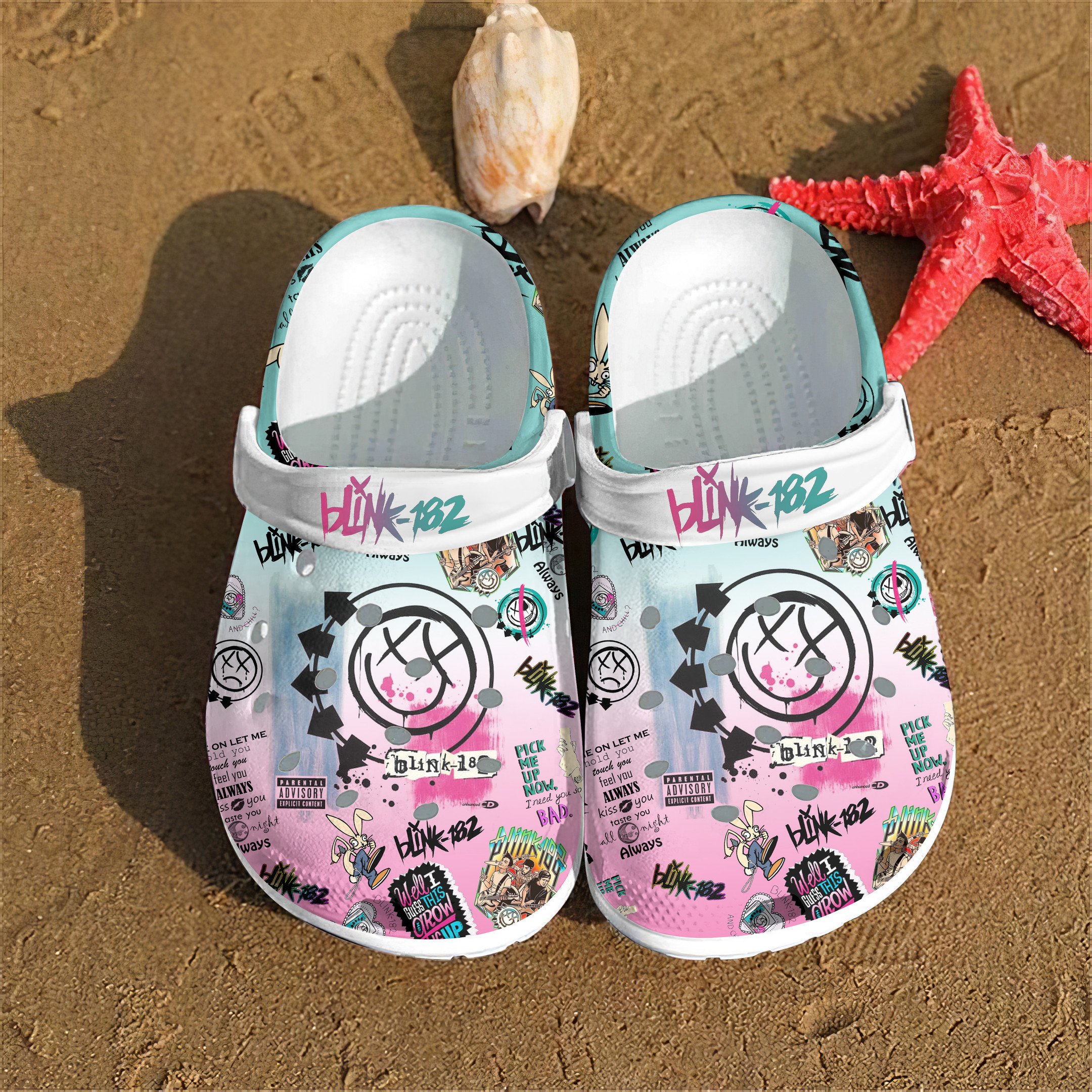 Merchidea Blink 182 Music Crocs Crocband Clogs Shoes Comfortable For Men Women and Kids