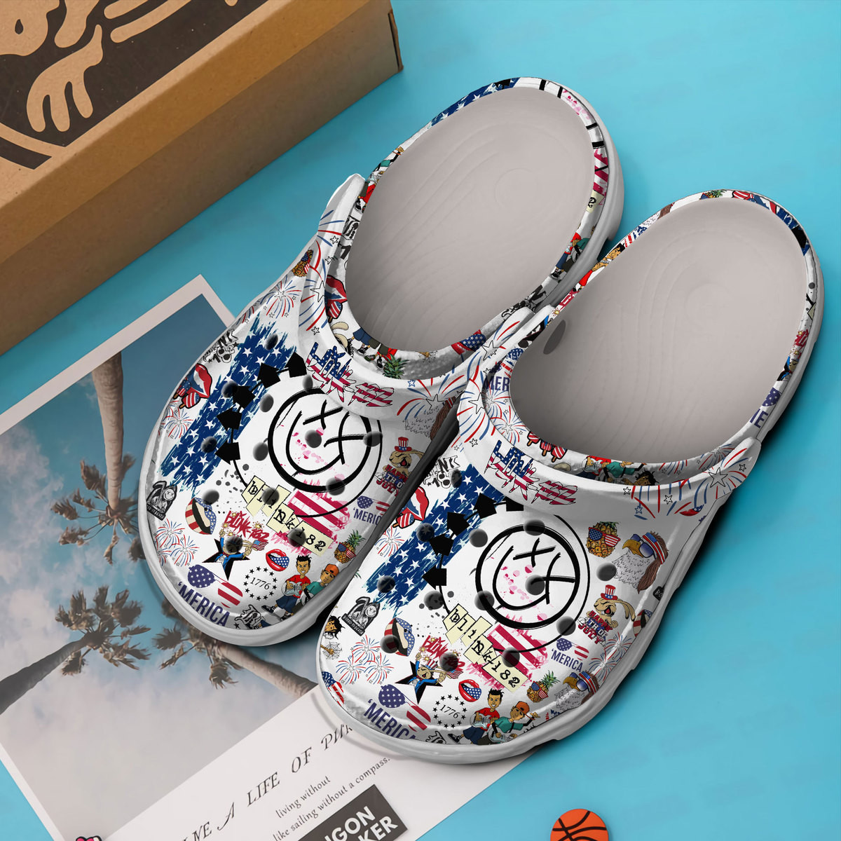 Merchidea Blink 182 Music Crocs Crocband Clogs Shoes Comfortable For Men Women and Kids