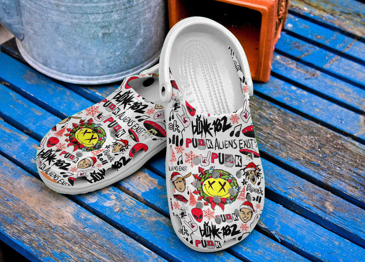 Merchidea Blink 182 Music Crocs Crocband Clogs Shoes Comfortable For Men Women and Kids