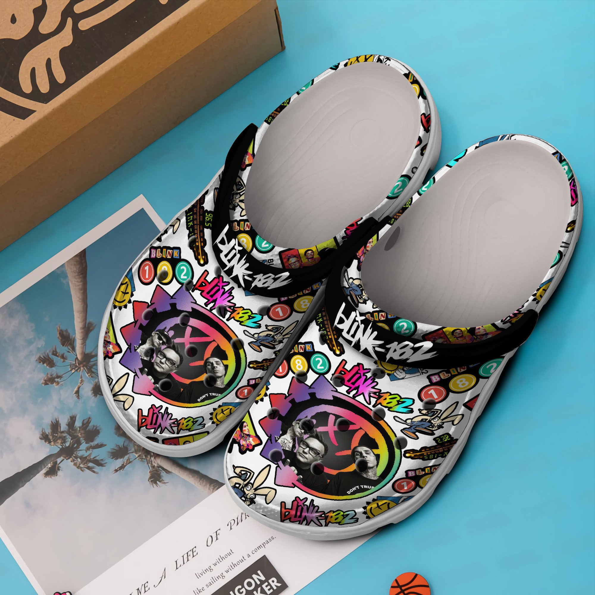 Merchidea Blink 182 Music Crocs Crocband Clogs Shoes Comfortable For Men Women and Kids