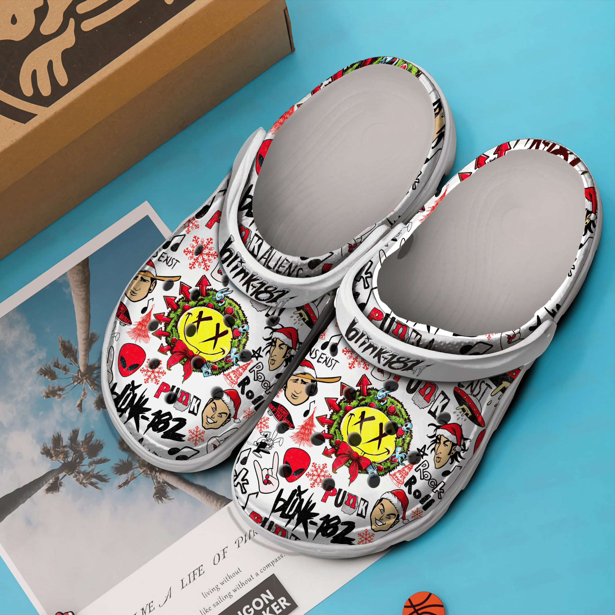 Merchidea Blink 182 Music Crocs Crocband Clogs Shoes Comfortable For Men Women and Kids