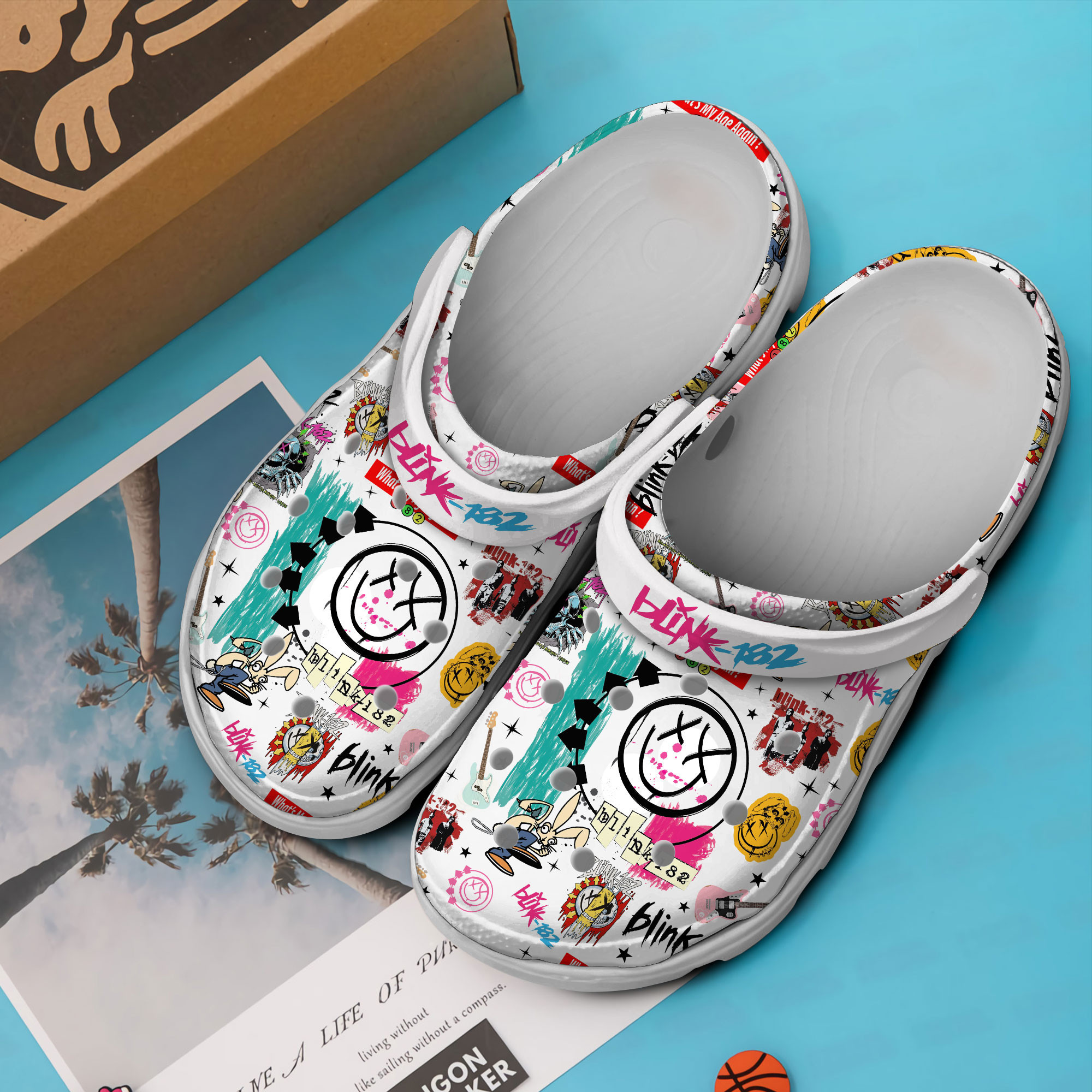 Merchidea Blink 182 Music Crocs Crocband Clogs Shoes Comfortable For Men Women and Kids