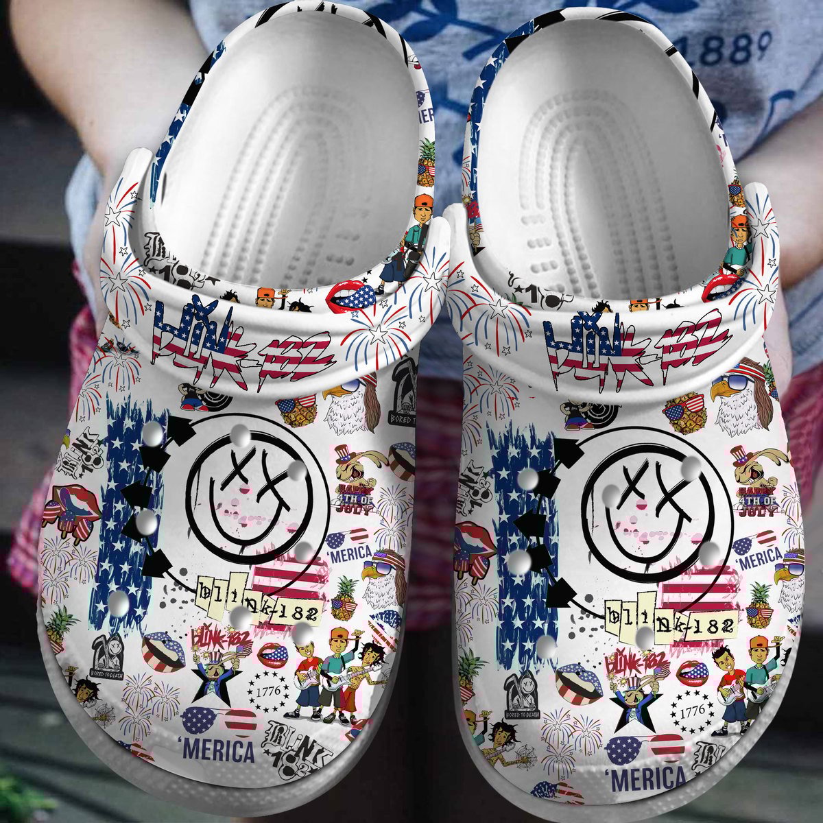 Merchidea Blink 182 Music Crocs Crocband Clogs Shoes Comfortable For Men Women and Kids