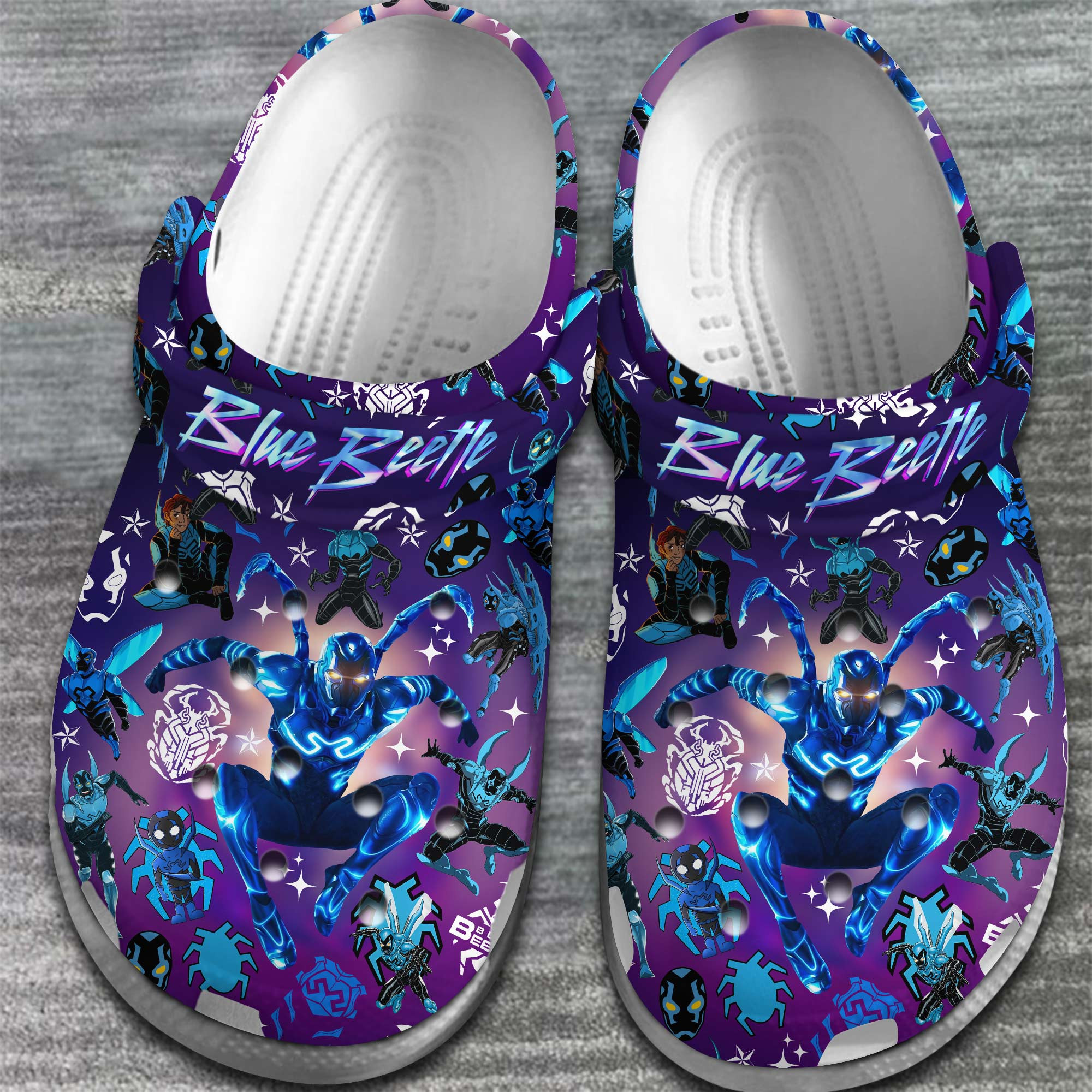 Merchidea Blue Beetle Movie Crocs Crocband Clogs Shoes Comfortable For Men Women and Kids